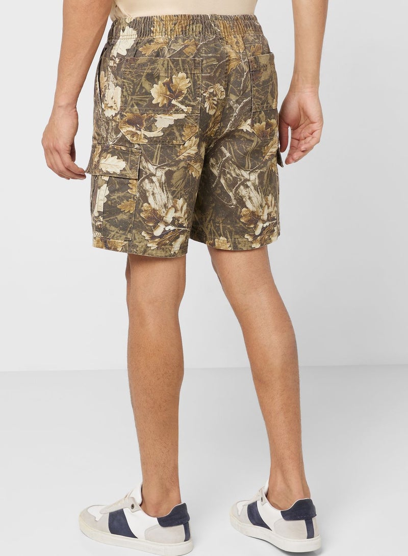 Camo Print Shorts