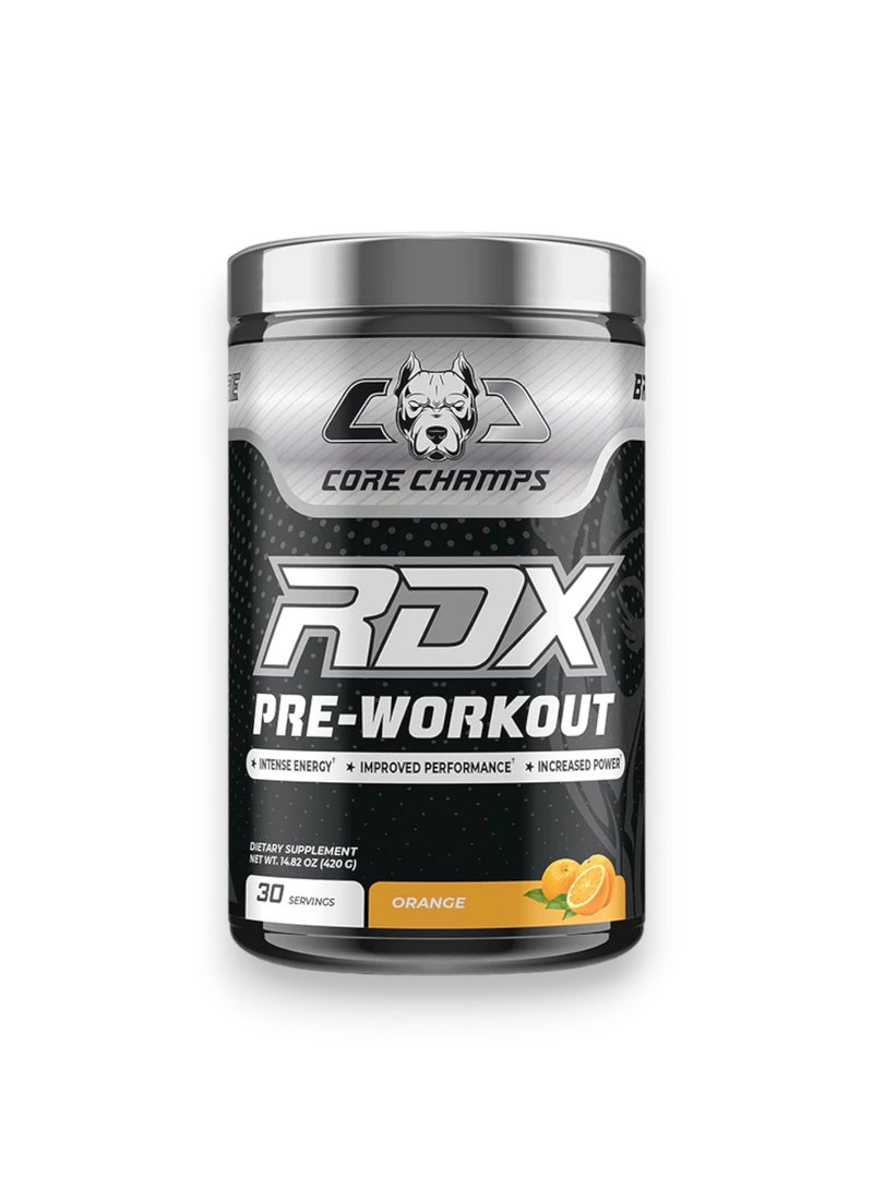 Rdx Pre-Workout, Orange Flavour, 30 Servings