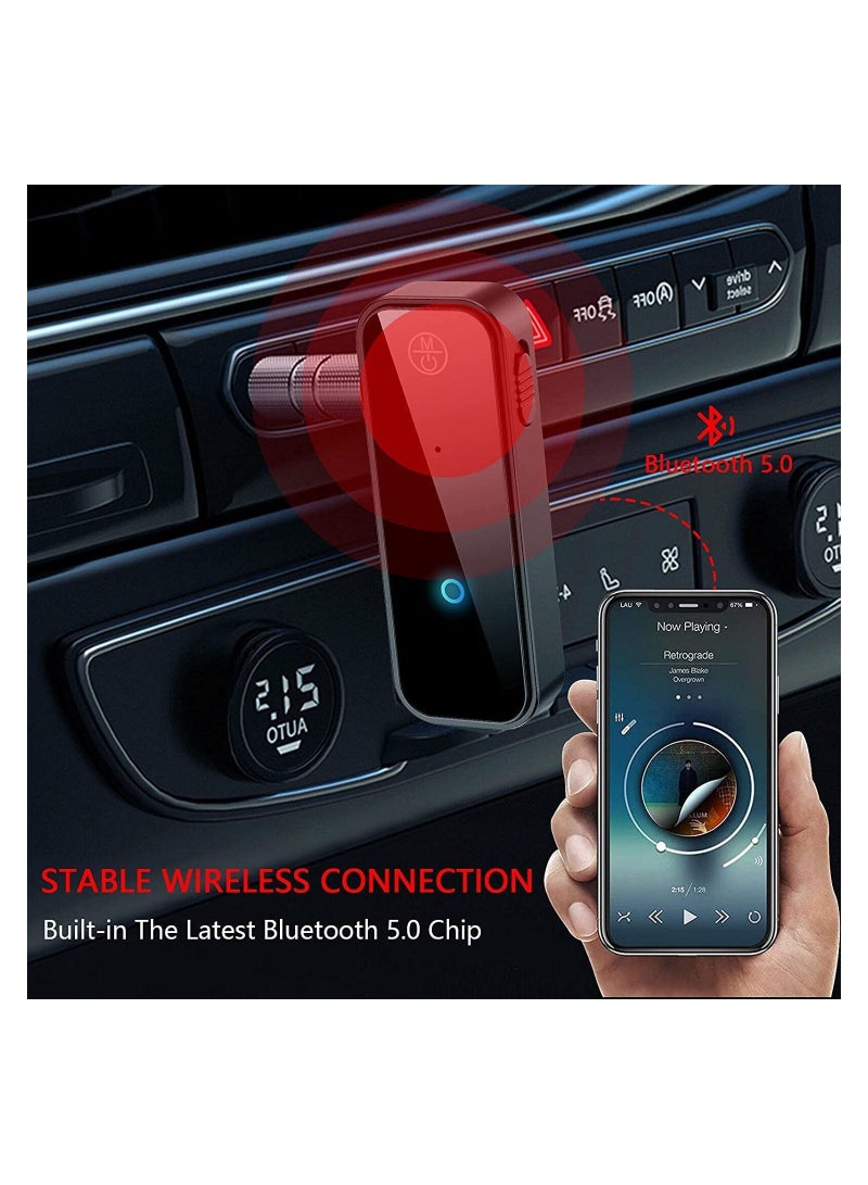 DMG Bluetooth 5.0 Receiver For Car Noise Cancelling Bluetooth AUX Adapter 3.5MM Jack Aux Receiver 2 In 1 Wireless Transmitter Suitable For Speakers Headphones Car PC