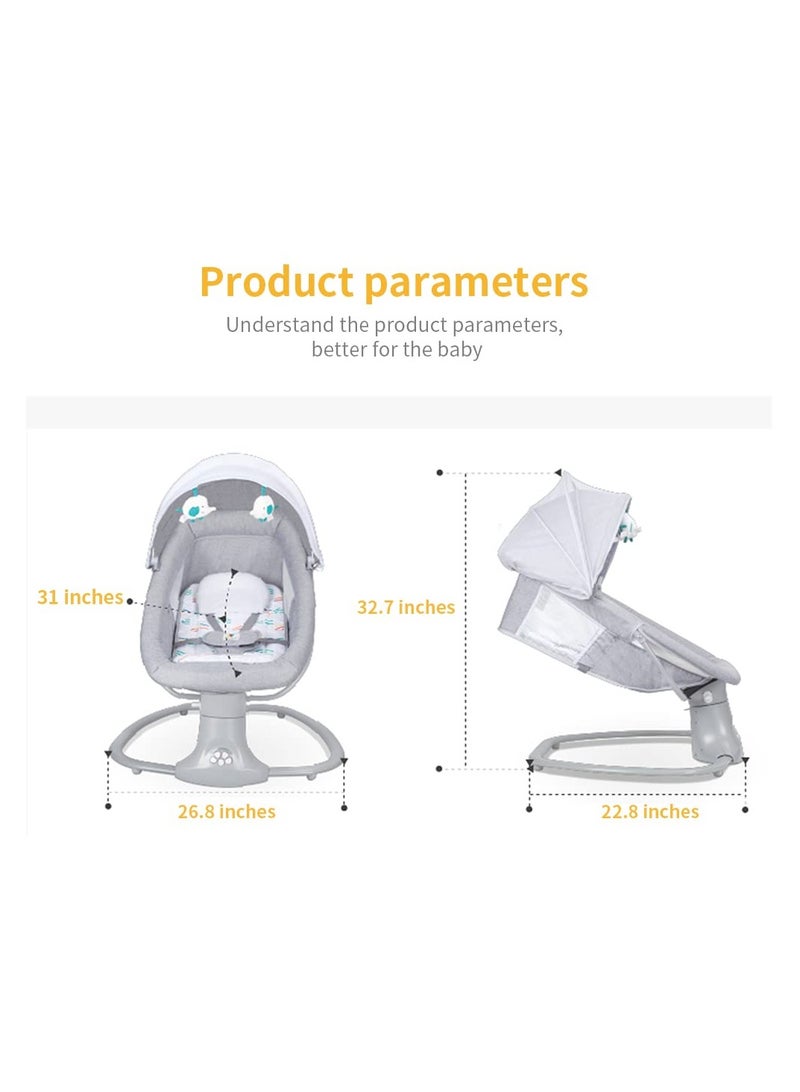 Baby swing for infants rocking chair with remote control 3-in-1 adjustable backrest baby bouncer electric adjustable rocking chair