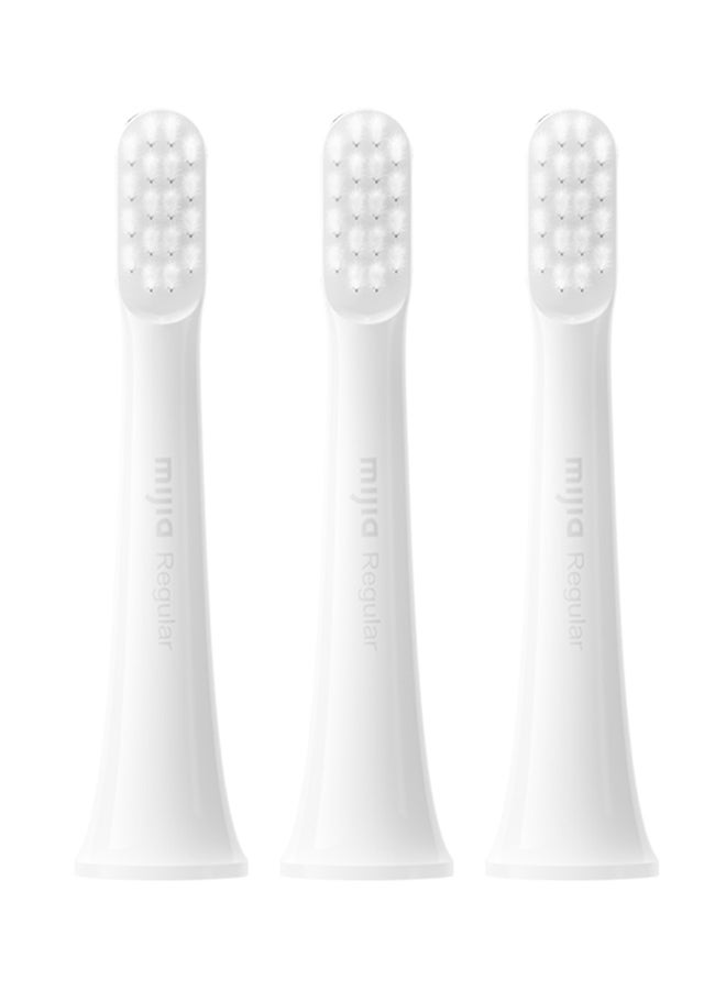 3-Piece Electric Replacement Tooth Brush Set White 13.9x2.5x7.5cm