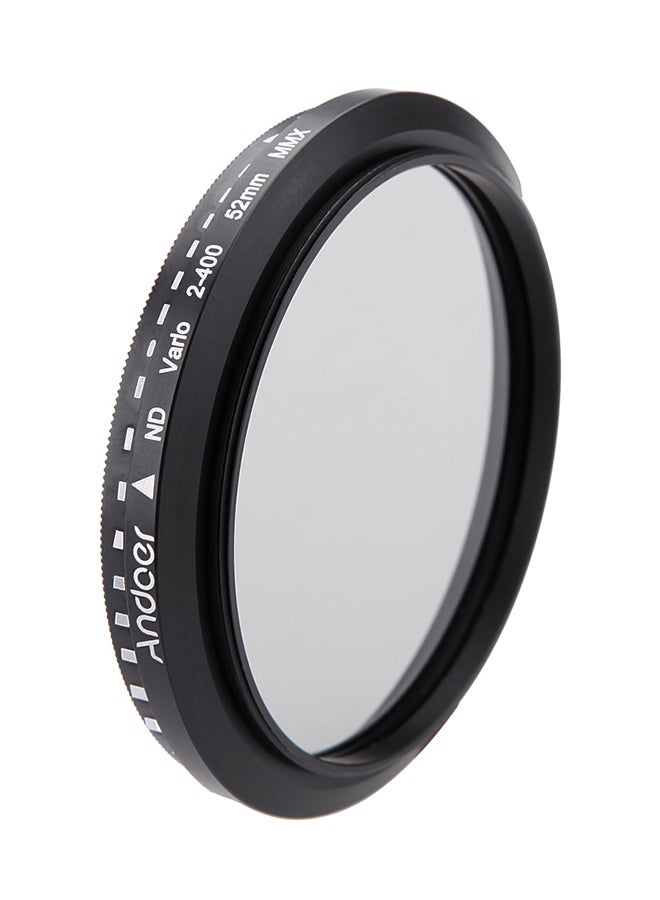 ND2 To ND400 Adjustable Variable Filter For Canon/Nikon DSLR Camera 0.52cm Black