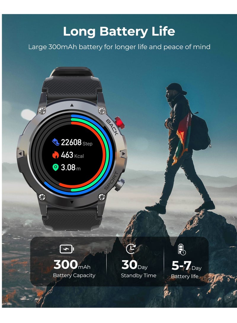 Smart Watch for Men, Fitness Smartwatch with Bluetooth Call, IP68 Waterproof, Heart Rate Monitor, Sleep Tracker, and 20+ Sports Modes for Android and iOS