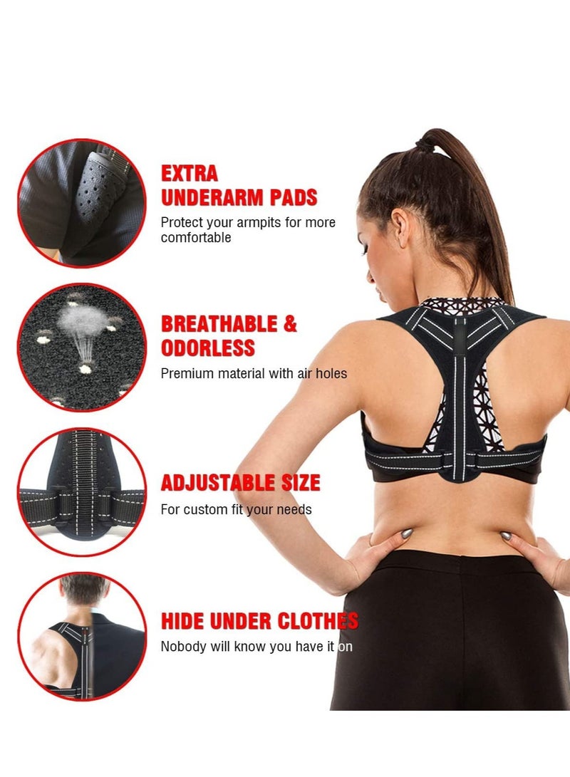 Posture Corrector for Women and Men Adjustable Shoulder Straps Back Brace Straightener Trainer Effective Neck Upper Pain Relief