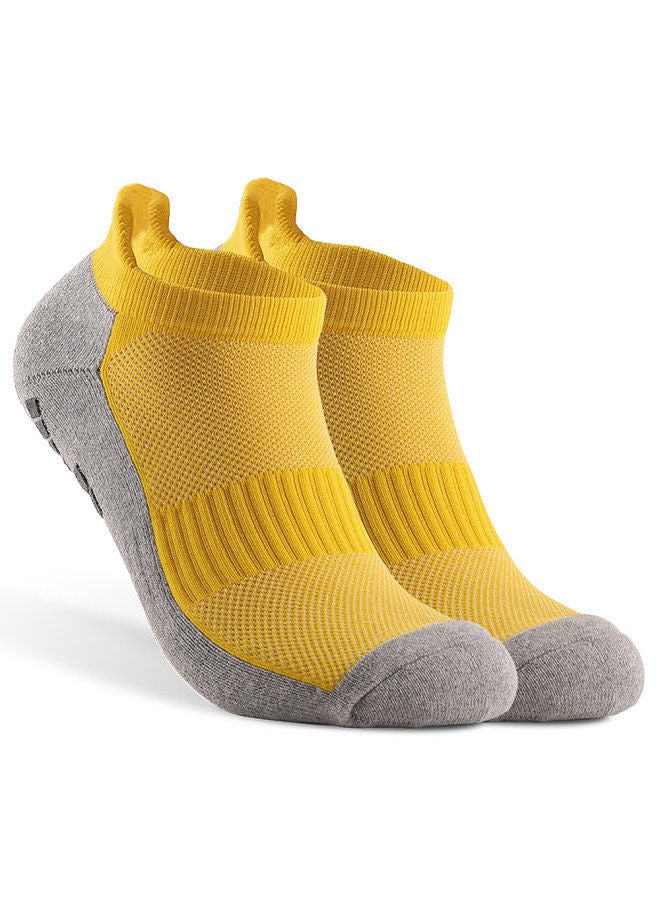 Soccer Socks Sports Ankle Socks Athletic Low-cut Socks Breathable Quick Dry Wear-resistant Non-slip Socks Yellow