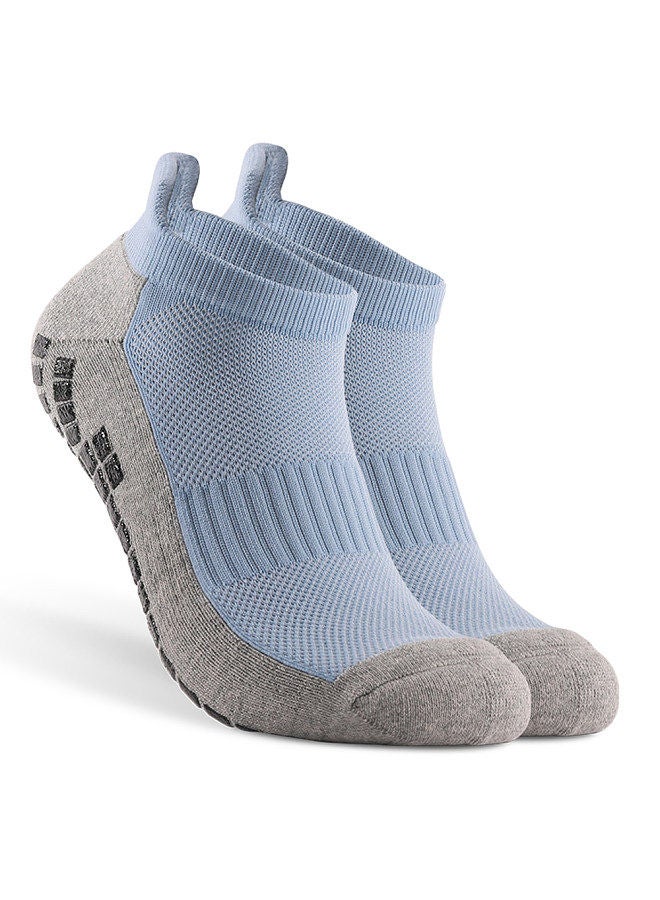 Soccer Socks Sports Ankle Socks Athletic Low-cut Socks Breathable Quick Dry Wear-resistant Non-slip Socks Blue