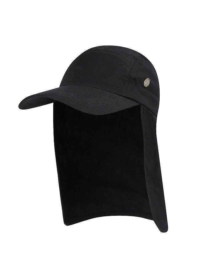Men UPF 50+ Sun Cap Wide Brim Fishing Sun Cap Hat with Neck Flap