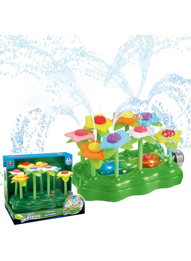 Flower Water Spray Toys Outdoor Sprinkler Attaches To Garden Hose With Wiggle Tubes Backyard Spinning Water Toys Splashing Fun for Summer Day Toys Kids