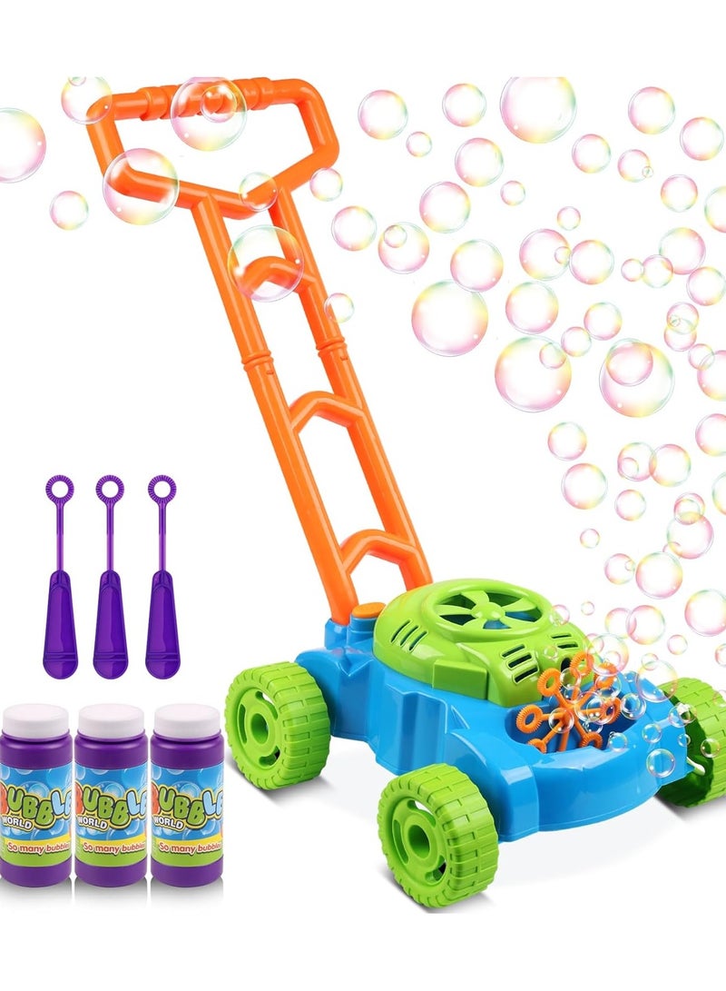 ORiTi Bubble Lawn Mower for Toddlers, Kids Bubble Blower Maker Machine Indoor Outdoor Push Backyard Gardening Toys