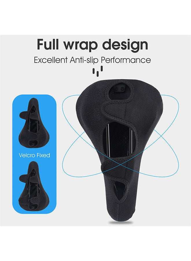 West Biking Bicycle PU Leather Silicone Cushion Cover Mountain Bike Waterproof Seats Sponge Cover Antislip Cycling Seats Cover Bicycle Accessories