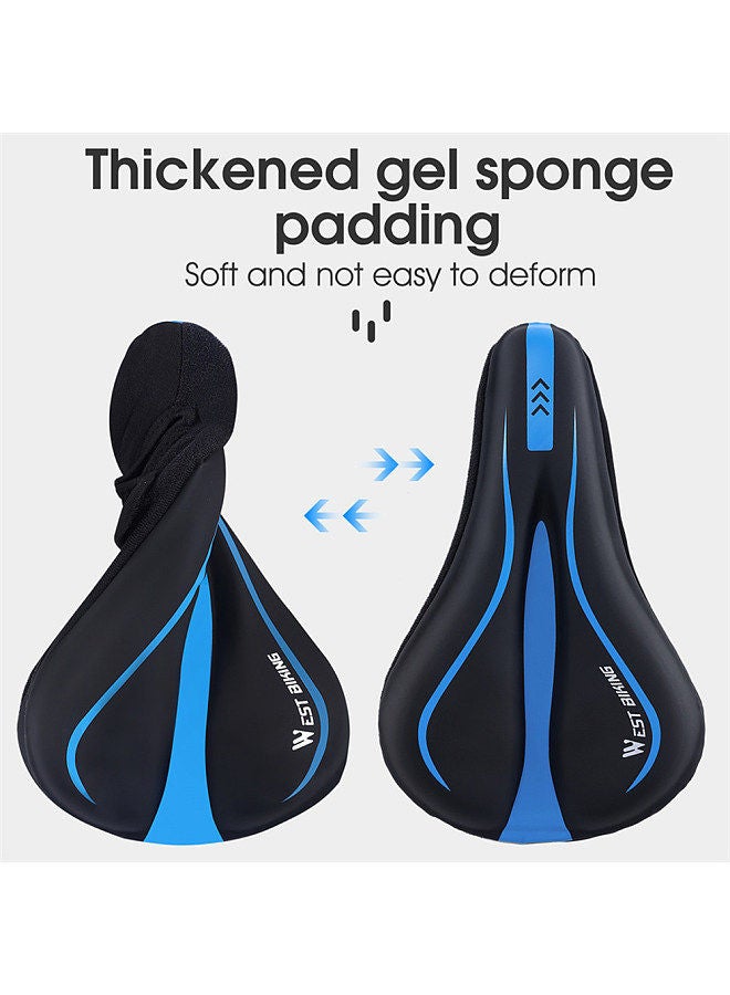 West Biking Bicycle PU Leather Silicone Cushion Cover Mountain Bike Waterproof Seats Sponge Cover Antislip Cycling Seats Cover Bicycle Accessories