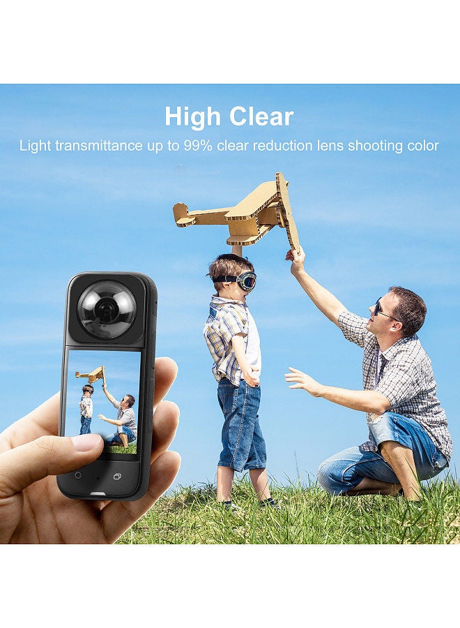 2pcs Panoramic Camera Lens Guards Lens Protective Cover Lens Protector Compatible with Insta360 X3 Camera