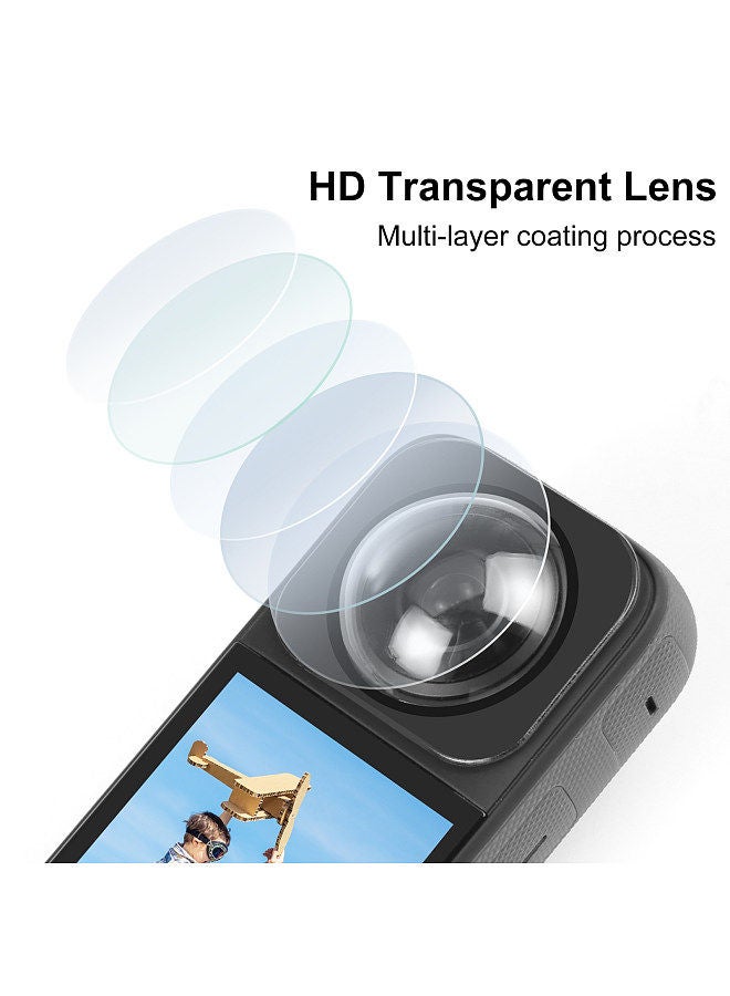 2pcs Panoramic Camera Lens Guards Lens Protective Cover Lens Protector Compatible with Insta360 X3 Camera