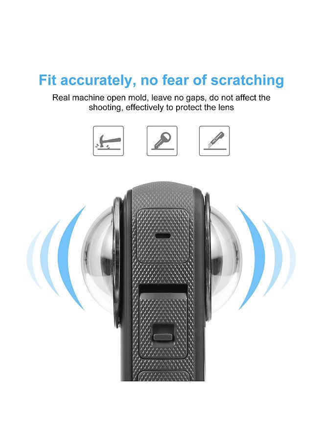 2pcs Panoramic Camera Lens Guards Lens Protective Cover Lens Protector Compatible with Insta360 X3 Camera