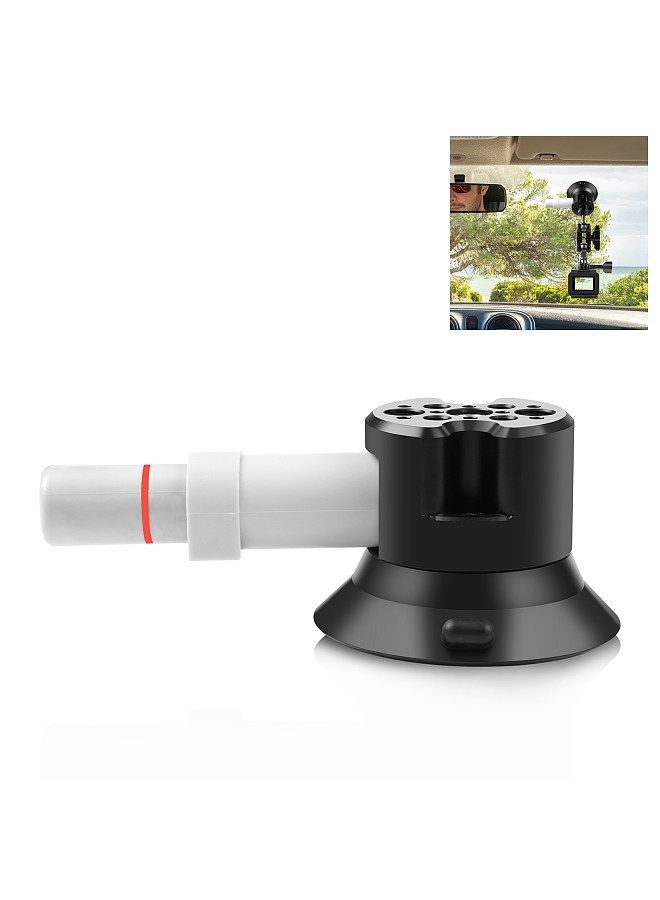 PULUZ PU844B 3 Inch Suction Cup Mount Quick Release Aluminum Alloy 30kg Horizontal Suction Force with 1/4 Inch & 3/8 Inch Screw Holes