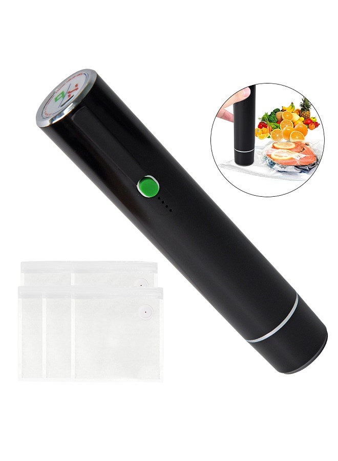 Handheld Vacuum Sealer Machine Portable USB Type-C Charging Cordless 2-in-1 Automatic Food Vacuum Saver Sealer and Vacuum Sealer Bags with Sealing Bags for Food Storage and Preservation