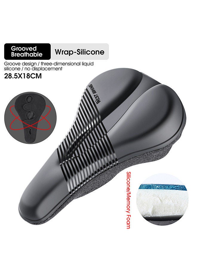 Anti-slip Bike Saddle Cover Soft Silicone Padded Bicycle Seat Cover Bike Seat Cushion Pad for Mountain Road Bike Outdoor Cycling