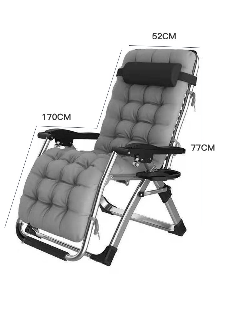 Home Outdoor Camping Folding Deck Chair Leisure Chair 170*52*77CM