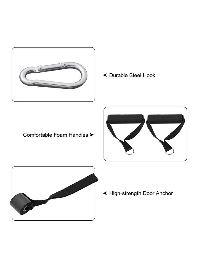 5 Pcs Exercise Set Workout Handles Door Anchor Carabiner Hooks 24 x 4 x 10cm