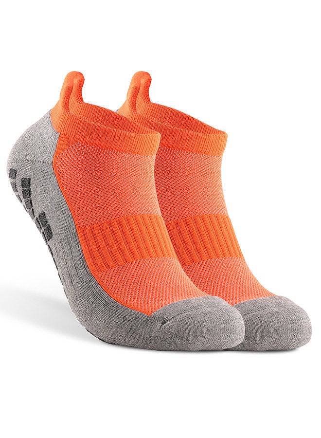 Soccer Socks Sports Ankle Socks Athletic Low-cut Socks Breathable Quick Dry Wear-resistant Non-slip Socks Orange Colour