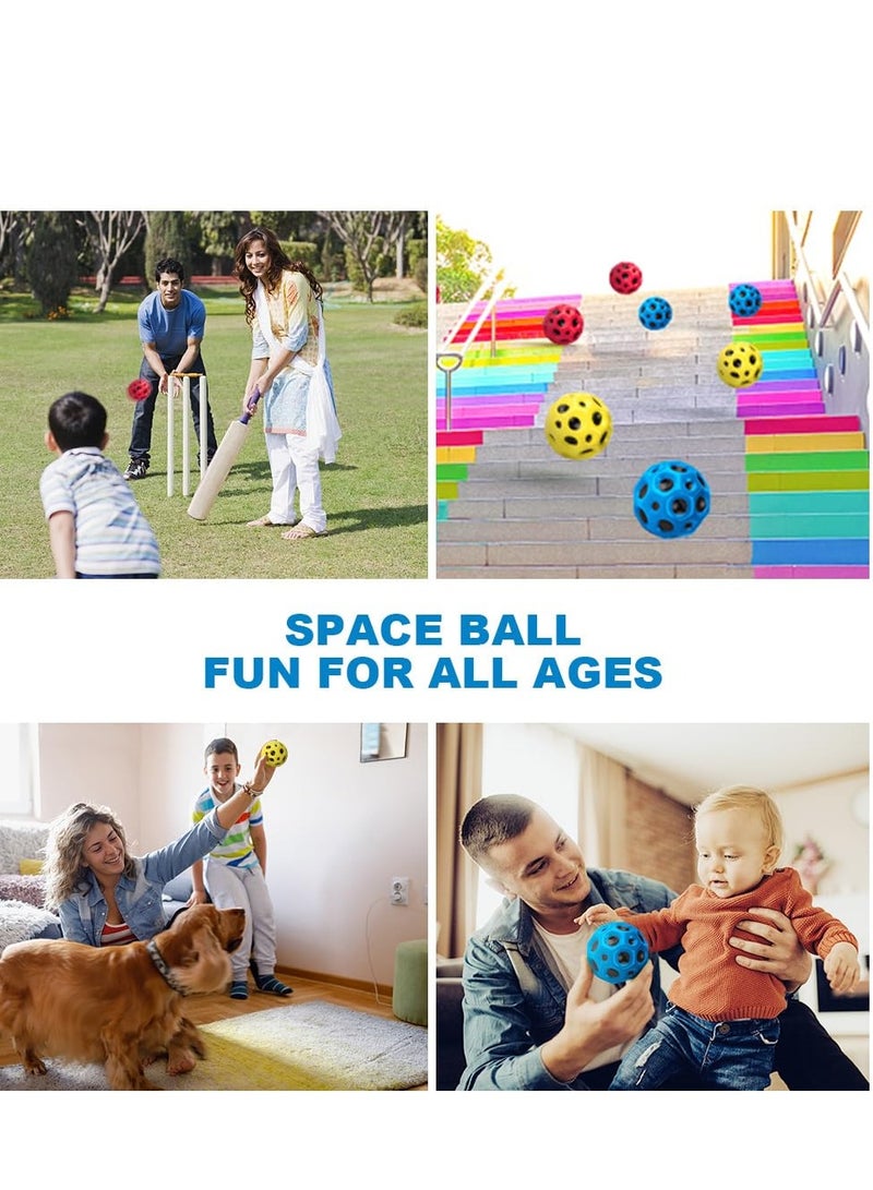 3 PCS Space Ball 6.5cm Extreme Moon Ball PU Bounce Ball Sensory Ball High Bouncing and Sounds Meteor Ball Helps Improve Hand Eye Coordination Great Sensory Ball for Kids Teens Pocket Money Toys