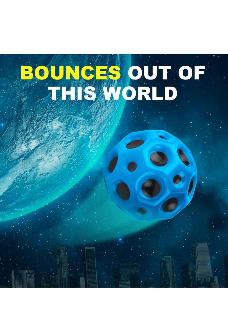 3 PCS Space Ball 6.5cm Extreme Moon Ball PU Bounce Ball Sensory Ball High Bouncing and Sounds Meteor Ball Helps Improve Hand Eye Coordination Great Sensory Ball for Kids Teens Pocket Money Toys