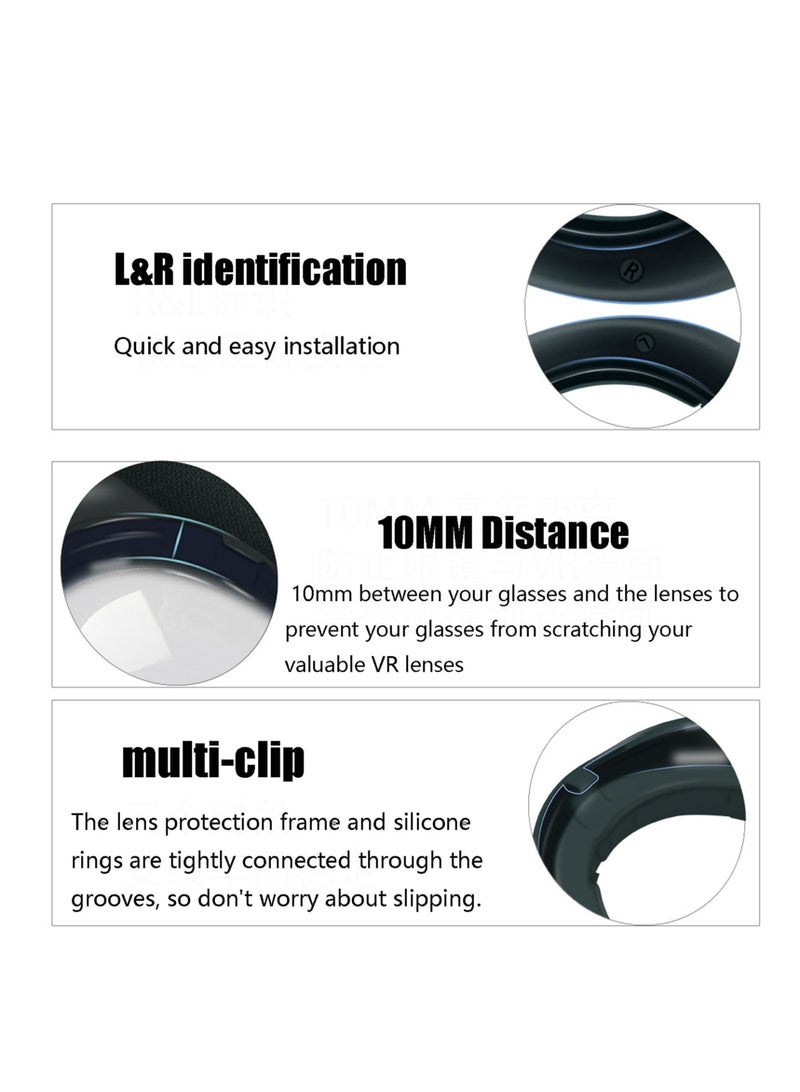 Glasses Spacer Protector, Compatible with Meta Lens Protector Glasses Lens Insert Bumper Frame Anti-Scratch Ring, Protect Myopia Glasses from Scratching Compatible with Meta Accessories