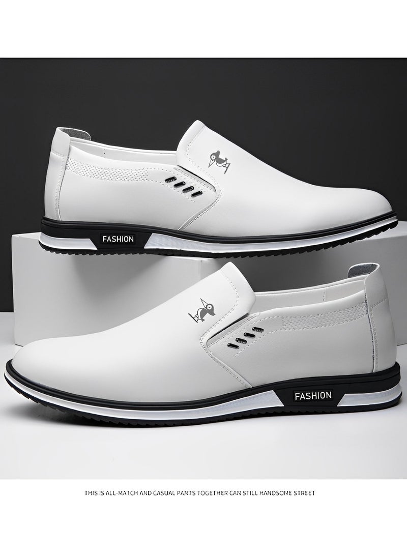 Men's Loafers Formal Business Dress Shoe Comfy Slip-On Casual Walking Flats with Leather Upper & Hand Sewing Technology Walking Sneakers for Men
