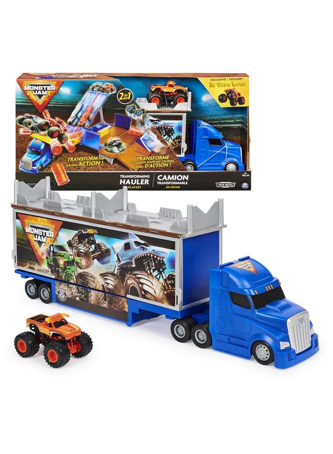 Transforming Hauler Playset And Storage With Exclusive El Toro Loco Monster Truck 164 Scale Kids Toys For Boys And Girls Ages 46+