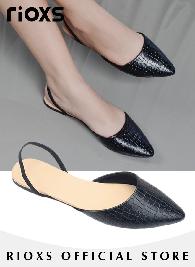 Women's Casual Pointed Toe Dual Strap Sandals Flat Shoes Women's Low Heel Shoes