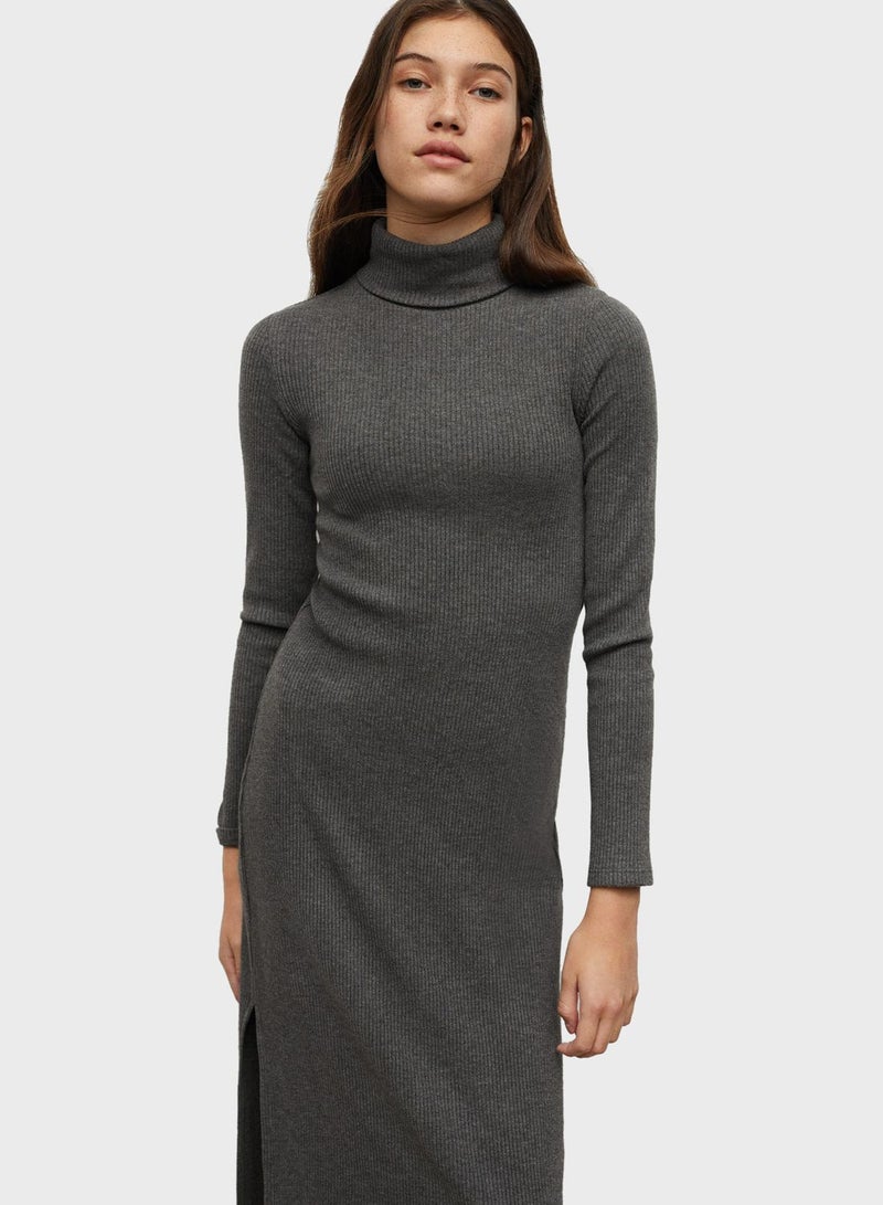 Kids Turtle Neck Knitted Dress
