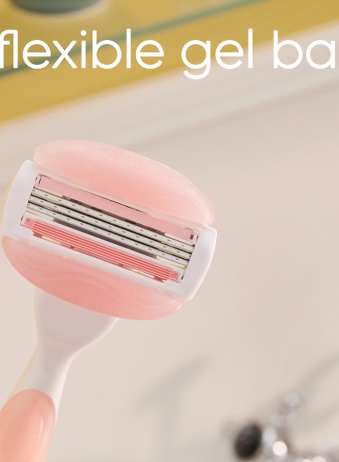 Comfortglide Spa Breeze Razor Handle With 3 Blade Refills Pink