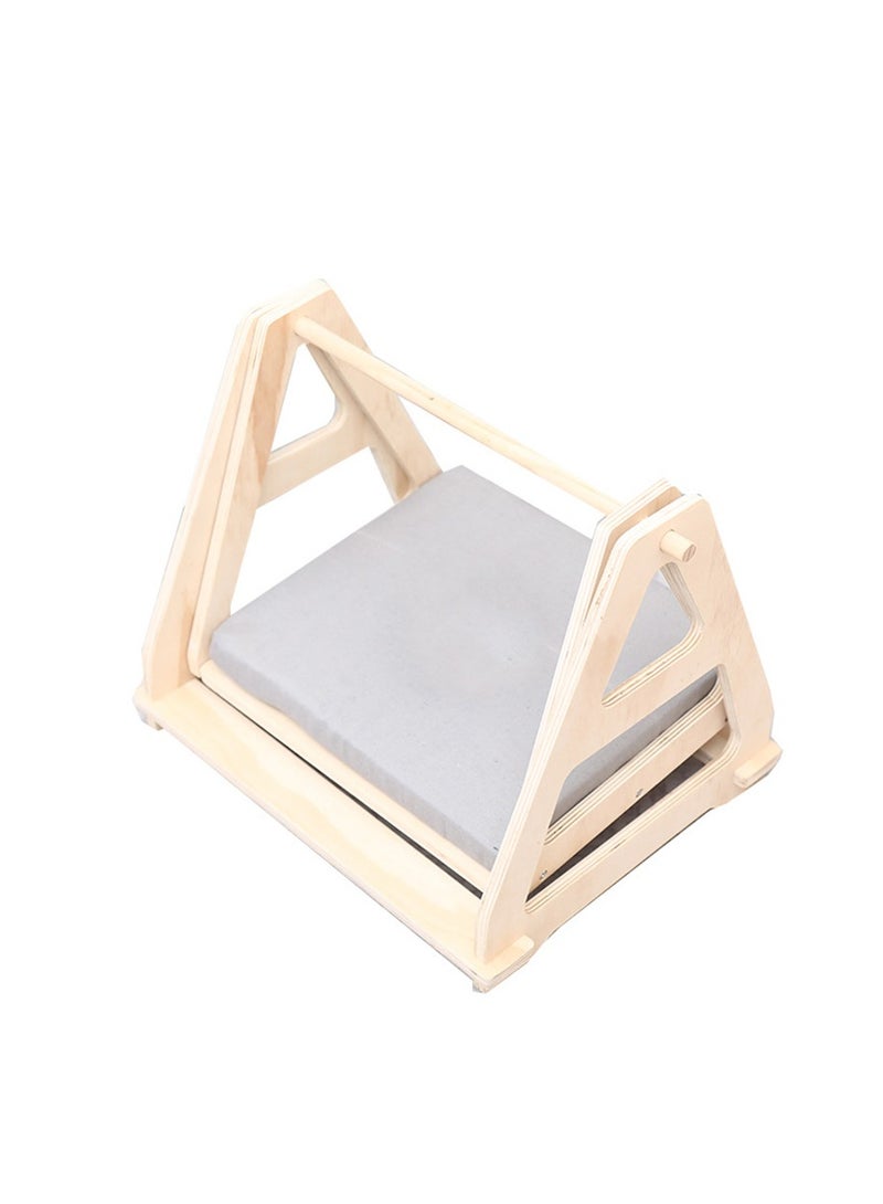 Cat Hammock, Wooden Frame Swing Chair Kitten Raised Bed with Scratcher Cat Hammock Bed Prevent Shaking