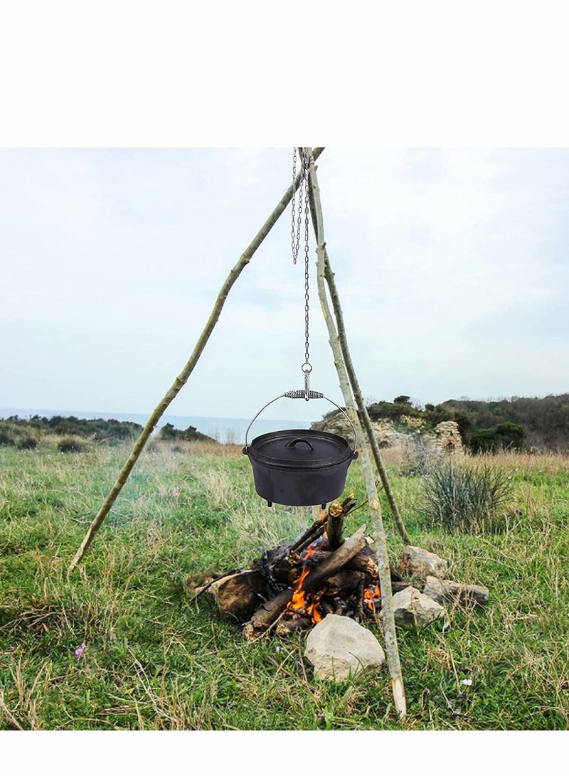 Camping Tripod Board with Adjustable Chain For Suspending Pots over Fire Cooking By Turning Branches into Campfire Tripod Perfect Outdoor Equipment