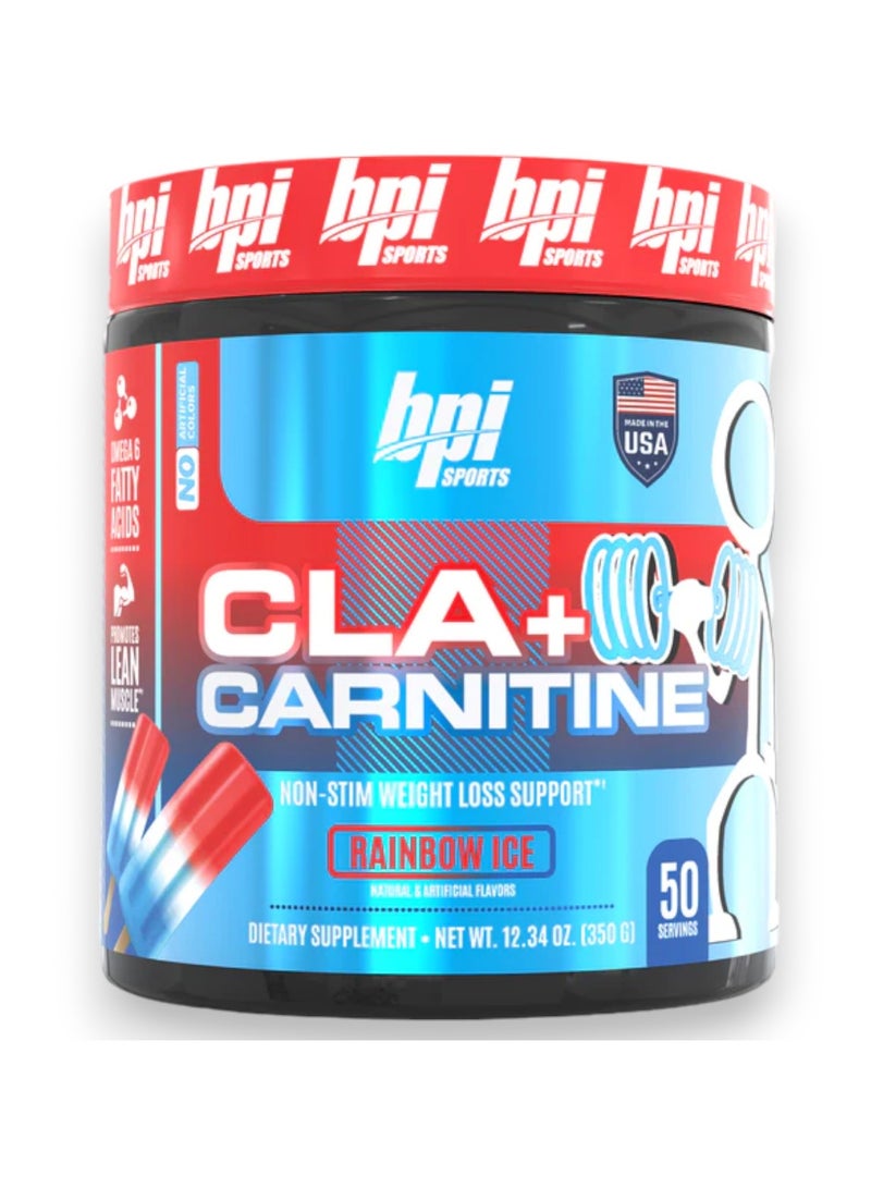 Cla+Carnitine Omega 6 Fatty Acid, Non -Stim Weight Loss Support, Rainbow Ice Flavour, 50 Servings