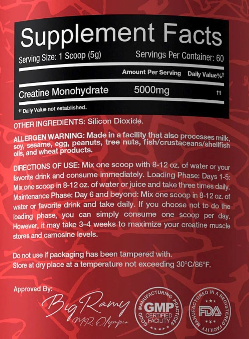 RED REX CREATINE 5000MG UNFLAVORED 300G