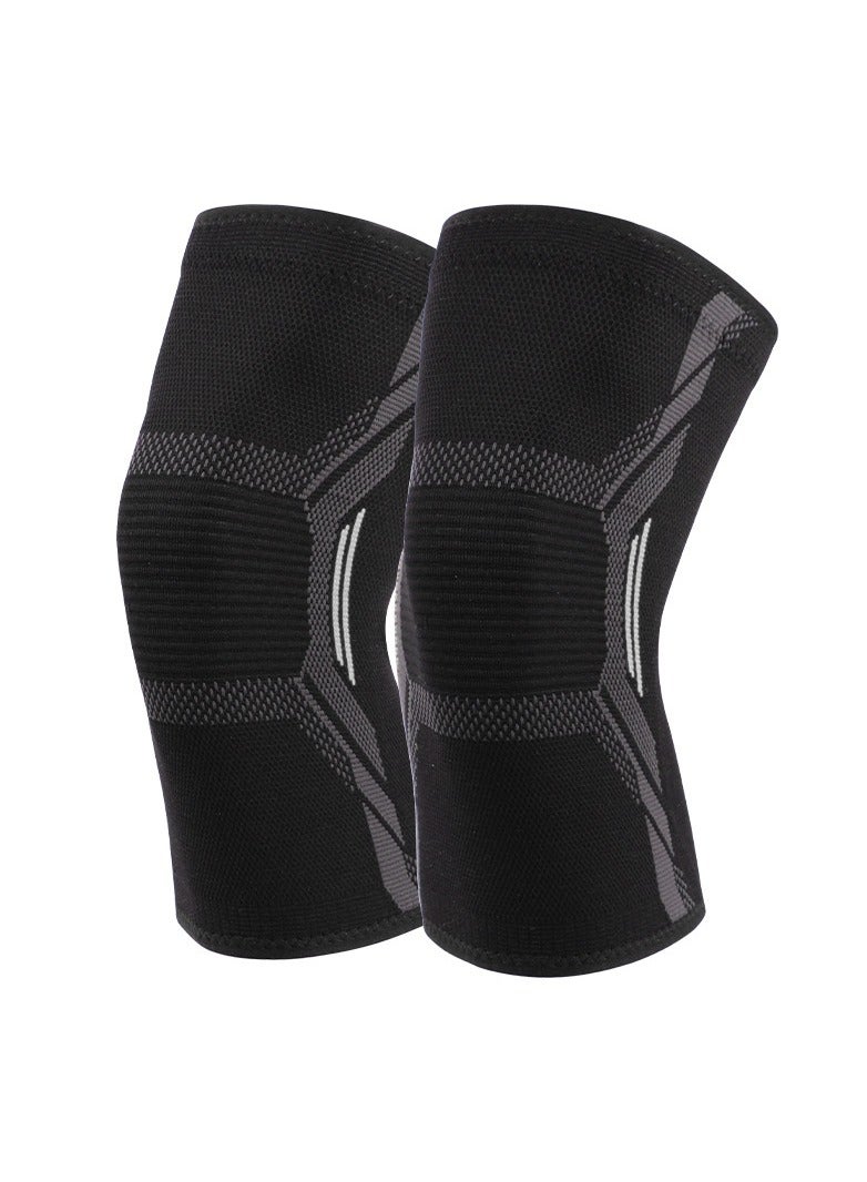 1 Pair Knitted Nylon Sports Knee Pad Riding Protective Gear