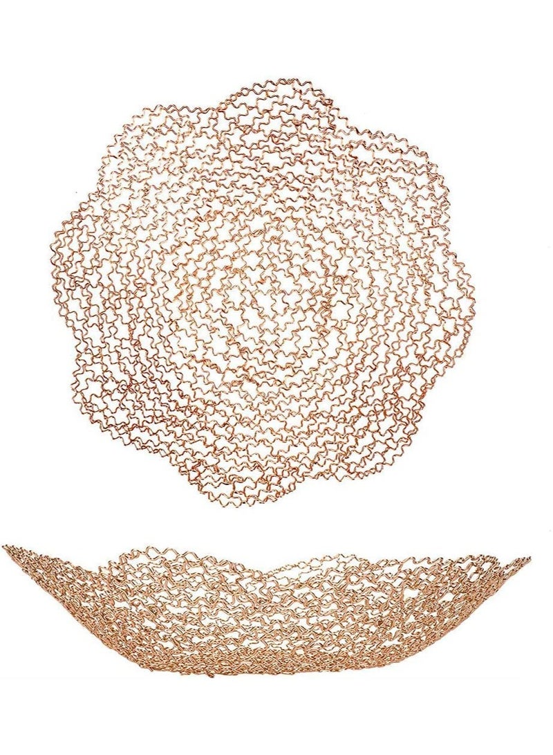 Decorative Bowls for Home Decor and Centerpieces - Gold Vegetable Fruit Bowl for Kitchen Counter, Table Centerpieces for Dining Room and Living Room Decor, Fruit Basket for Kitchen (Large）