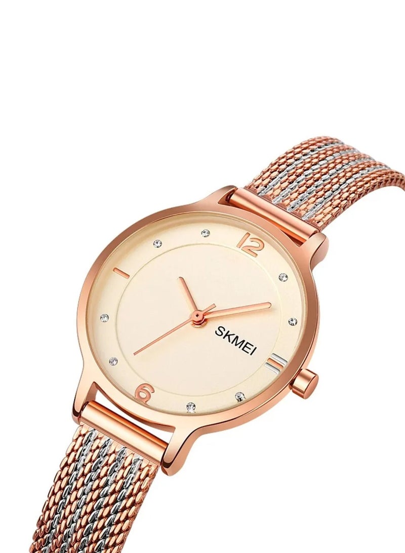 women's Rose Gold Stainless Steel Analog Quartz watch 1874