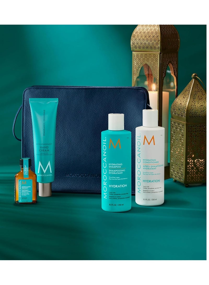 Moroccan Oil Luminous Wonders HYDRATION Set With Travel Bag Kit