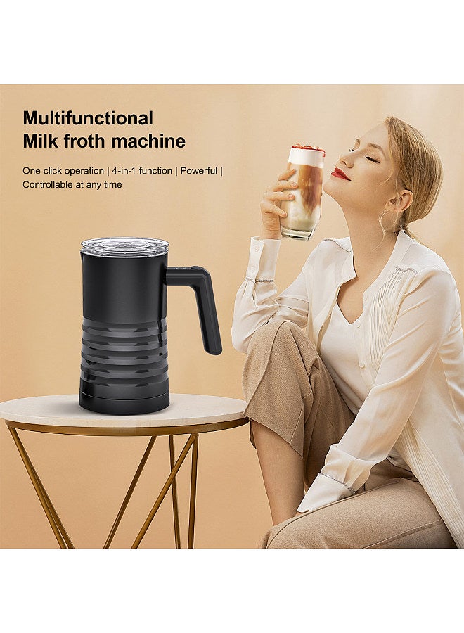 Electric Milk Frother and Steamer 4 in 1 Automatic Milk Warmer 400W Non-Stick Interior 580ml Hot/Cold Stainless Steel Milk Foam Maker for Coffee/Hot Chocolate Milk/Latte/Cappuccinos