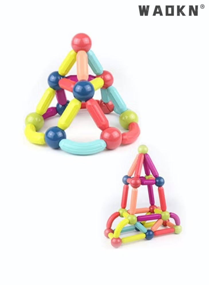 36PCS Magnetic Bar Children's Early Education Puzzle Toys With Varying Shapes Assembled With Large Particles Of Magnetic Blocks Toy Set Storage Box