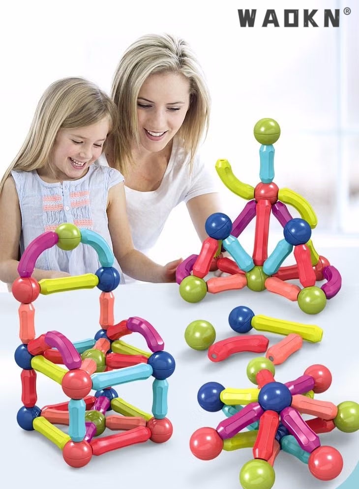 36PCS Magnetic Bar Children's Early Education Puzzle Toys With Varying Shapes Assembled With Large Particles Of Magnetic Blocks Toy Set Storage Box