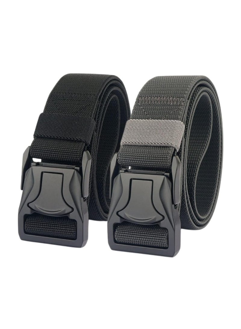 Military Belt, 2 Pack Nylon Belts for Men Men Tactical Belt with Quick Release Metal Buckle Ideal for Military Training