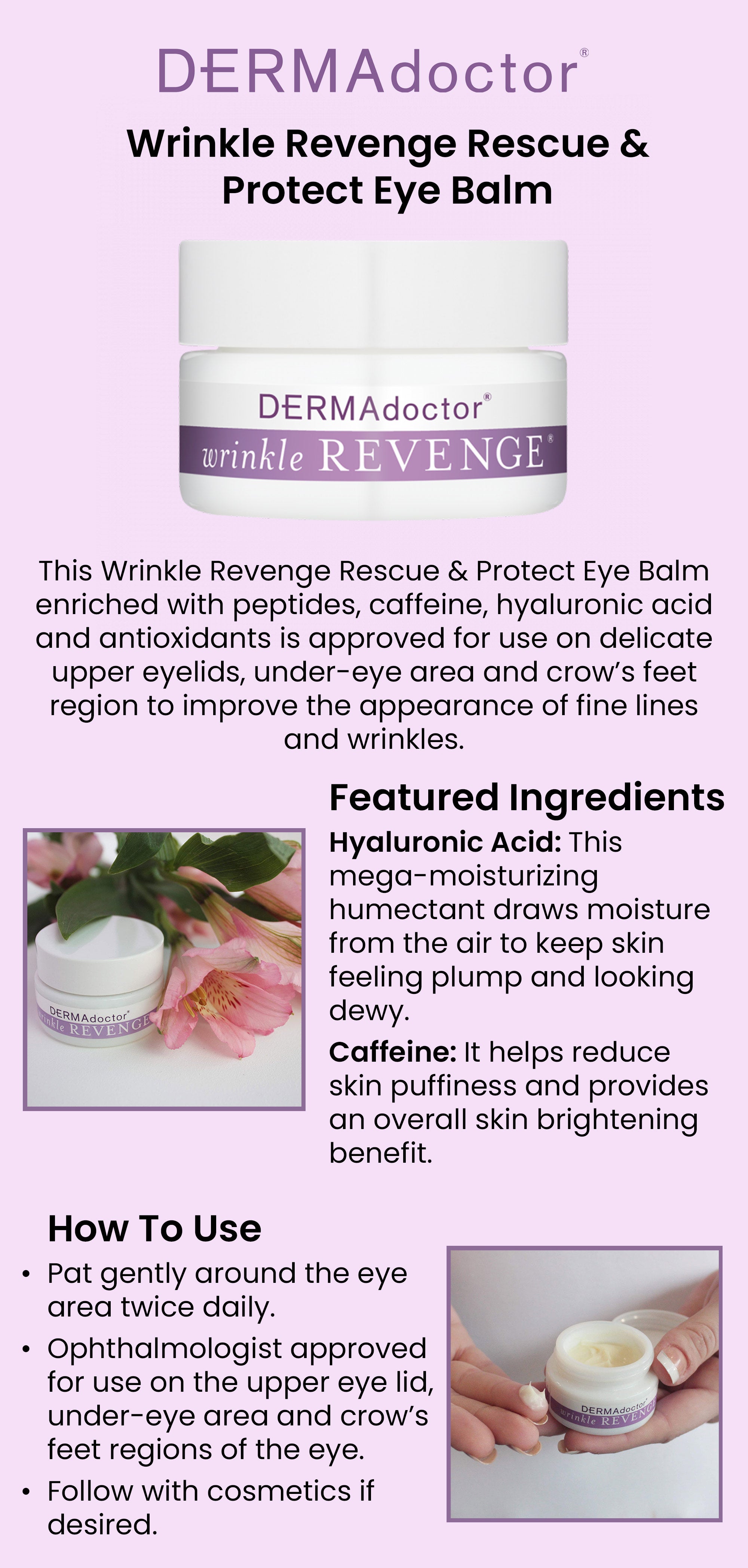 Wrinkle Revenge Rescue & Protect Eye Balm White/Purple 15ml