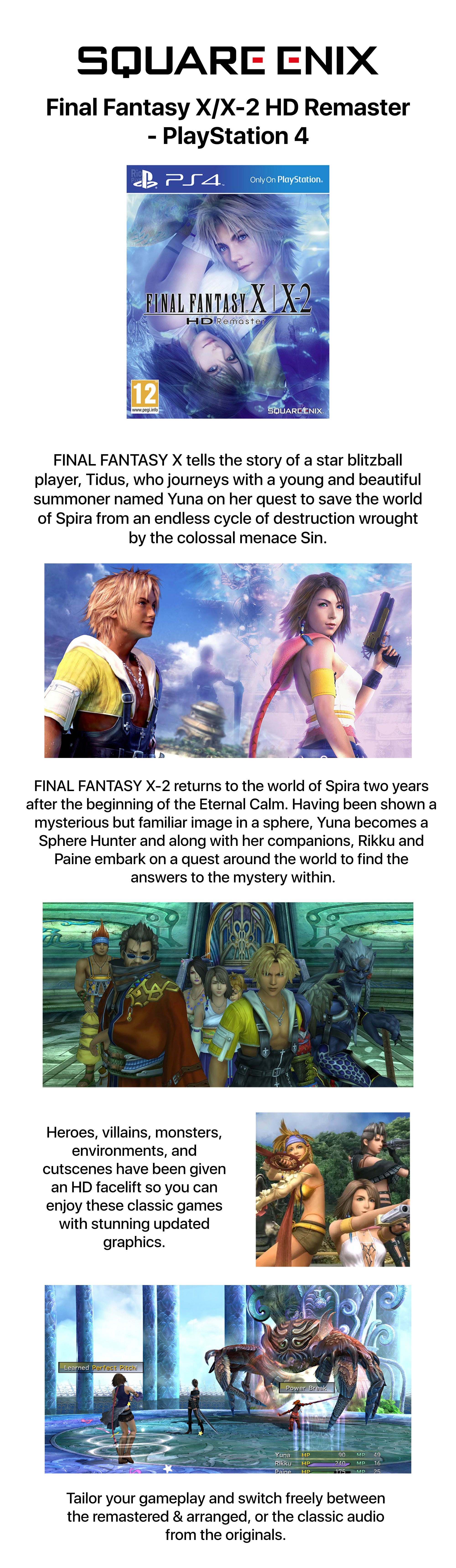 Final Fantasy X/X2 : HD Remaster (Intl Version) - Adventure - PlayStation 4 (PS4)