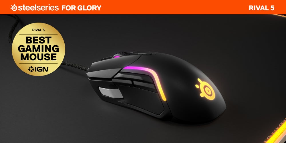 SteelSeries Rival 5 - Gaming Mouse – FPS, MOBA, MMO, Battle Royale – 18,000 CPI TrueMove Air Optical Sensor – 9 Programmable Buttons – 85 g Competitive Weight, Black