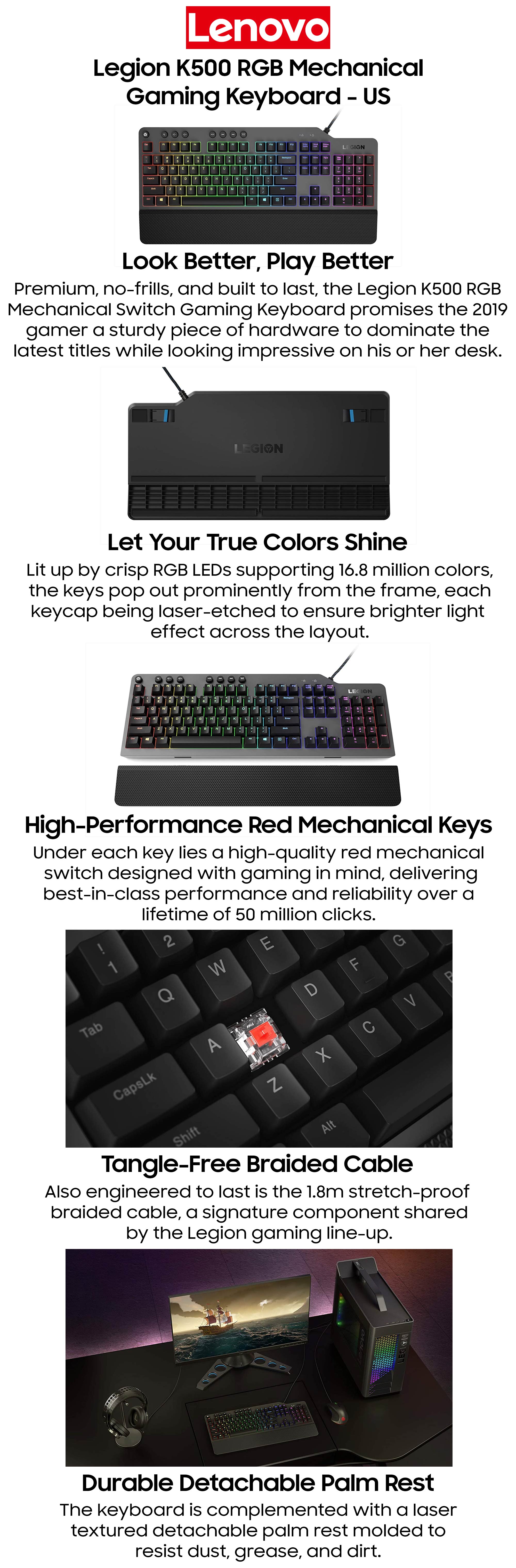Legion K500 RGB Mechanical Gaming Keyboard - US