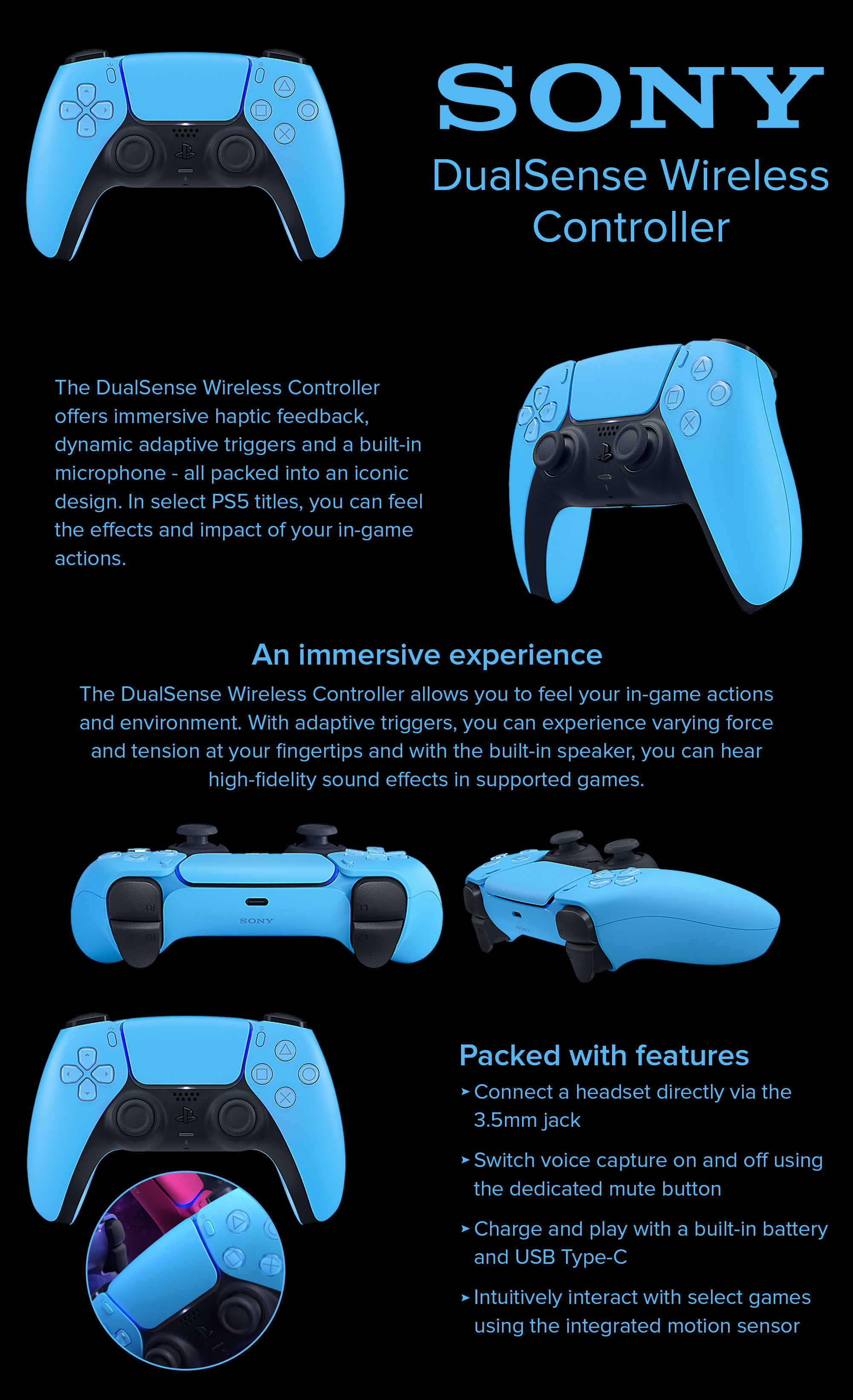 DualSense Wireless Controller For PlayStation 5 - Starlight Blue