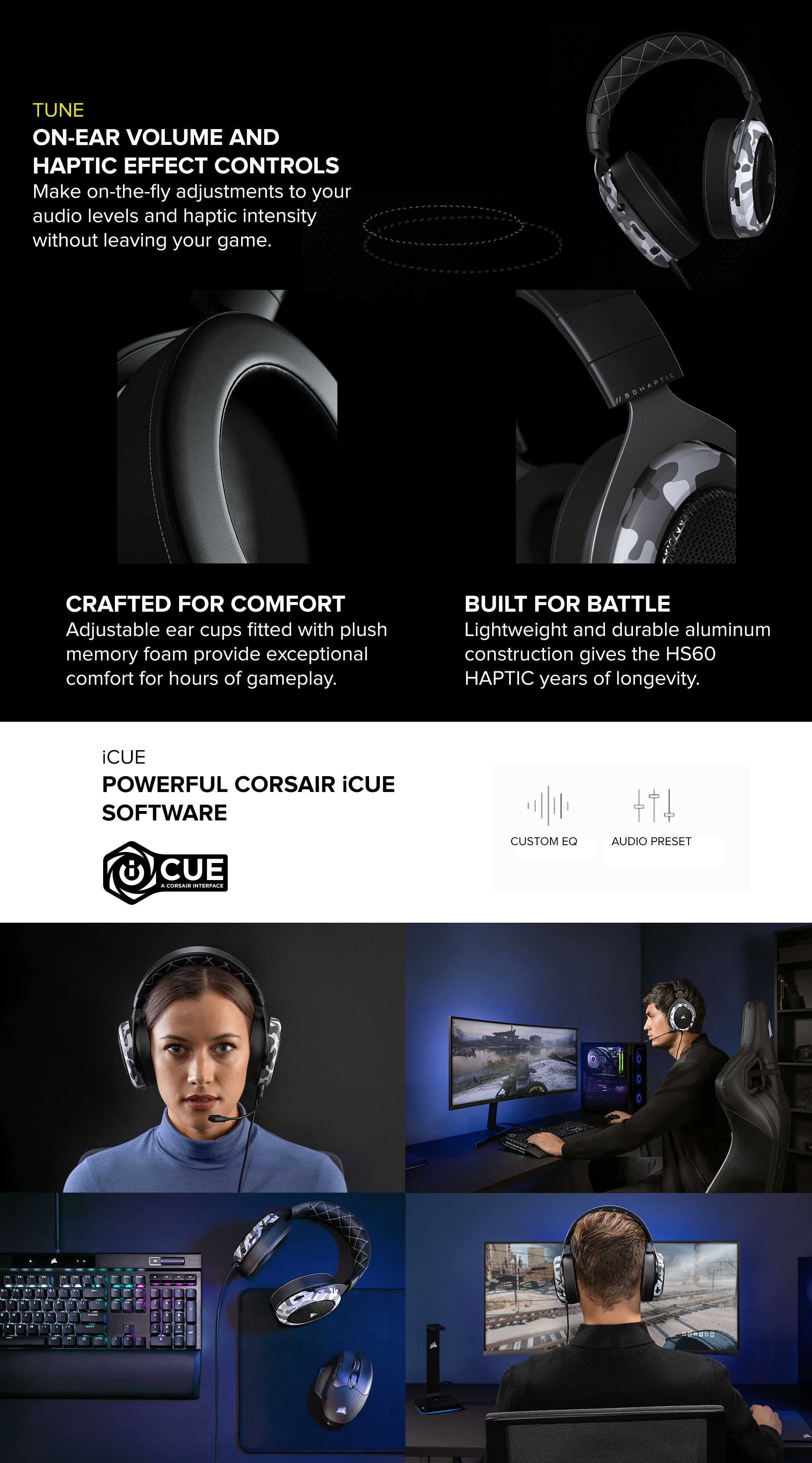 Stereo Gaming Headset With Haptic Bass